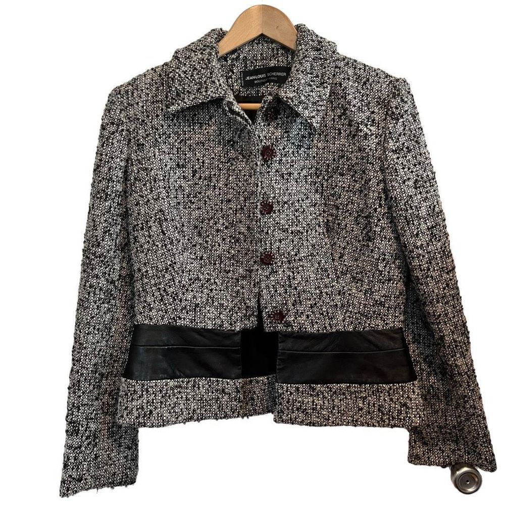 Jean-Louis Scherrer Boutique Paris Tweed Blazer Jacket Size 42 / L / 14